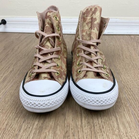 Converse Chuck Taylor All-Star Hi-Top Shimmer Lurex Camo Sneakers - Picture 4 of 6